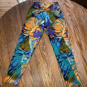 LIQUIDO blue orange patterned yoga pant/M